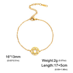 Dawapara Star of David Bracelet Jewish Prayer Judaica Hexagram Charm Protection Amulet Couple Gift Stainless Steel Jewelry
