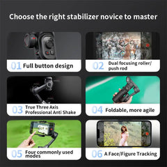 AOCHUAN Smart XE Gimbal Stabilizer 3-Axis Foldable Handheld Stand For iPhone Android With Focus Wheel For Vlog Live Streaming