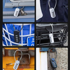 Zinc Alloy 4 Digit Password Lock Portable Anti-Theft Wire Rope Dormitory Cabinet Lock Padlock Luggage Combination Lock Home