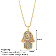 Heart Evil Blue Eye Sun Necklace for Women Cute Dog Bee Elephant Gold Color Pendant Long Stainless Steel Chains
