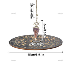 2pcs Spirit Pendulum Paired with Astrological Divination Disc, Divination Tool for Decision-making and Spiritual Rituals