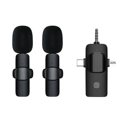 Basix Mini Wireless Lavalier Microphone Noise Cancelling for iPhone Android Cameras - Portable Wireless Mic for Live Interviews