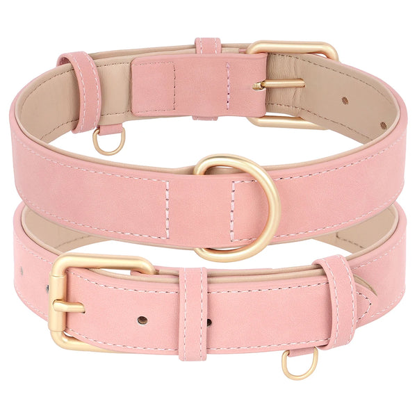 Soft Padded Dog Collar Leash Set PU Leather Pet Dog Collars With Walking Lead Rope Adjustable For Small Medium Dogs Pug Pet Shop
