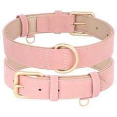 Soft Padded Dog Collar Leash Set PU Leather Pet Dog Collars With Walking Lead Rope Adjustable For Small Medium Dogs Pug Pet Shop