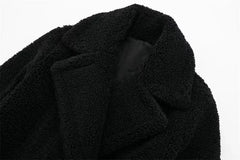Women’s Winter Double-Breasted Velvet Long Coat