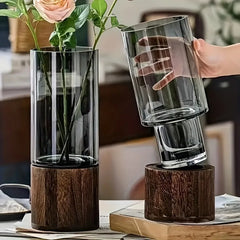 Light Luxury Simple Retro Vase Decoration Creative Primary Color Glass Water Nourishing Vase Living Room Table Decor