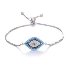 Juya 18K Real Gold Plated Adjustable Chains Multicolor Zirconia Hamsa Fatima Enamel Greek Evil Eye Charms Bracelets For Women
