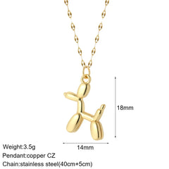 Heart Evil Blue Eye Sun Necklace for Women Cute Dog Bee Elephant Gold Color Pendant Long Stainless Steel Chains