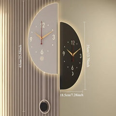 Double Side Living Room Wall Clocks Pendulum Noiseless Modern Nordic Simple Bedroom Wall Watch Unique Design Home Decoration