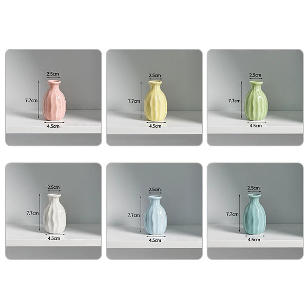 Ins Ceramics Flower Vase Nordic Hydroponics Vases Creative Room Decor Mini Flower Bottle Pots Desktop Ornament Craft