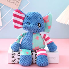 Pet Dog Plush Toy Cute Fox Elephant Bite Resistant Interactive Squeaky Dog Chewing Toy Dog Teeth Cleaning Sounding Doll Chew Toy Pet Shop