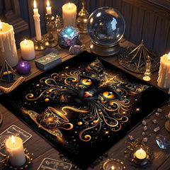 Divination Altar Cloth Civet Cat Tarot Tablecloth For Tarot Card Reading Decorative Voo-Polyester Oracle Card Mat
