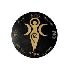 Muy Bien 1PC Wooden Pendulum Board for Divination Meditation Metaphysical Altar Coaster Crystal Base Mat Signs for Home Decor