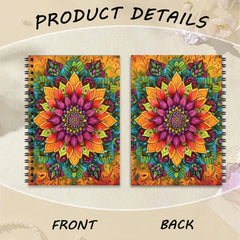 A5 Spiral Mandala Art Notebook 100 Pages Mindfulness Journal for Adults Stress Relief Creative Drawing Gift