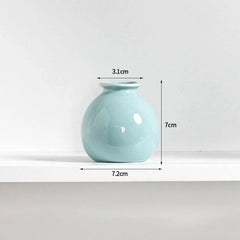 Ins Ceramics Flower Vase Nordic Hydroponics Vases Creative Room Decor Mini Flower Bottle Pots Desktop Ornament Craft