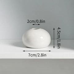 Ins Ceramics Flower Vase Nordic Hydroponics Vases Creative Room Decor Mini Flower Bottle Pots Desktop Ornament Craft