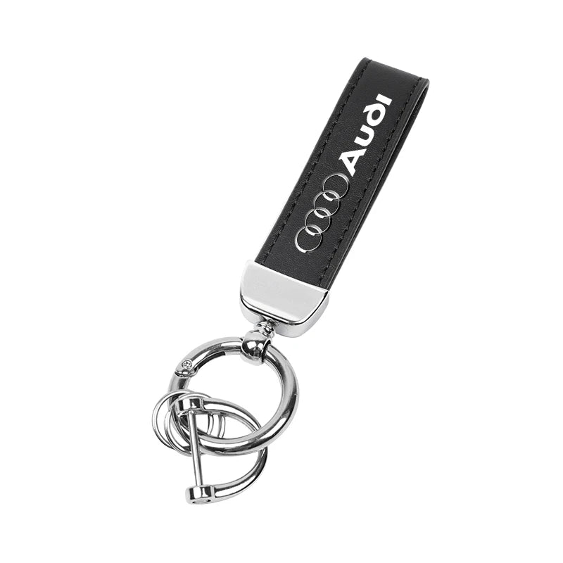 Suede Car Logo Keychain for Audi A1–A8 Q1–Q8 TT
