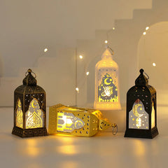 Creative Eid Mubarak Candle Lamp Islamic Ramadan Crescent Moon and Star Night Light Muslim Party Decor Eid Party Supplies