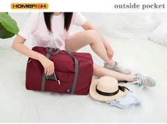 HOMEFISH Foldable Travel Duffel Bag for Airlines Carry on Bag for Women Lightweight Large Capacity Sports Weekend Trip Overnigh