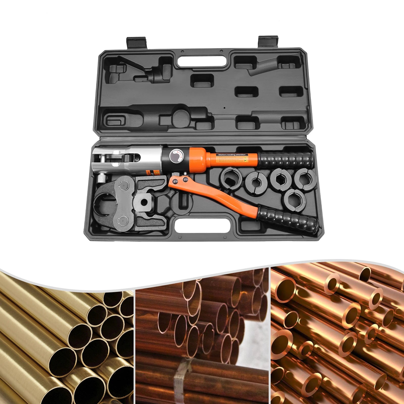 10T Professional Crimping Pliers with V/U Molds Type Hydraulic Press Tool Set Pressiing Pipe Crimper Aluminum Tube Clamp