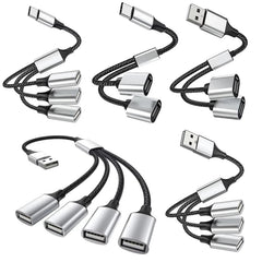 USB Hub Extensions Type C Male to 4 USB Female Cable Splitter OTG High Speed Transfer Adapter Portable Converter For PC Laptops