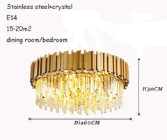 Luxury Crystal LED Ceiling Lamp Modern Gold Silver Living Room Chandelier Home Decoration Dining Room Pendant Lights