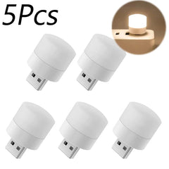 1/10Pcs Mini USB Night Light Warm White Eye Protection Book Reading Light USB Plug Computer Mobile Power Charging LED Night Lamp Home Decor