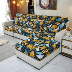 new floral printed stretch sofa seat cushion cover backrest cover protector for couch sofa cover L shape chaselong slipcovers