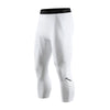 Men’s 3/4 Compression Tights Quick Dry Gym Fitness Training Leggings - WHITE / XXXL
