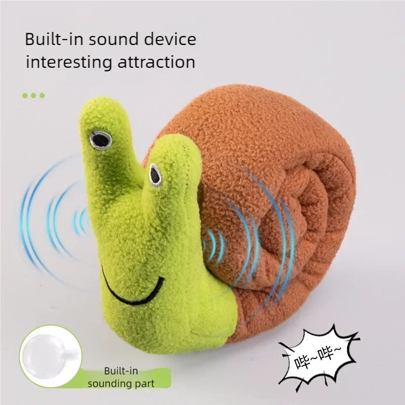 Dog Squeak Plush Snails Toys Dog Sound Chew Plush Toy Hidden Food Sniffing Teeth Cleaning Pet Enrichment Toy Pet Shop