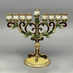 Artistic Metal Candle Holder for Hanukkah Menorah Candlestick Candelabrum Candle Stand for Christmas Party Wedding Home Decor
