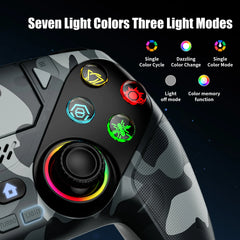 Controller For Playstation 5 PS5/PS5 Pro/Slim/PC,RGB Wireless Gamepad W/Hall Effect Trigger Marco/Turbo Anti-Drift Game Joystick