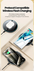 Toocki 15W Wireless Charger Pad Fast Wireless Charging Station for iPhone 15 14 13 12 Samsung Galaxy S23 S22 S21 S20 Airpods