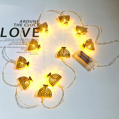 1.65M 10LEDs Judaism Mogen David Star Lights String Hanukkah Shavuot Jewish the Feast of the Dedication Menorah Party Supplies
