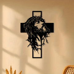 Religious Jesus Cross Iron Wall Art, Home Church Decor, Easter Christmas Gift for Christians