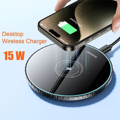 Toocki 15W Wireless Charger Pad Fast Wireless Charging Station for iPhone 15 14 13 12 Samsung Galaxy S23 S22 S21 S20 Airpods