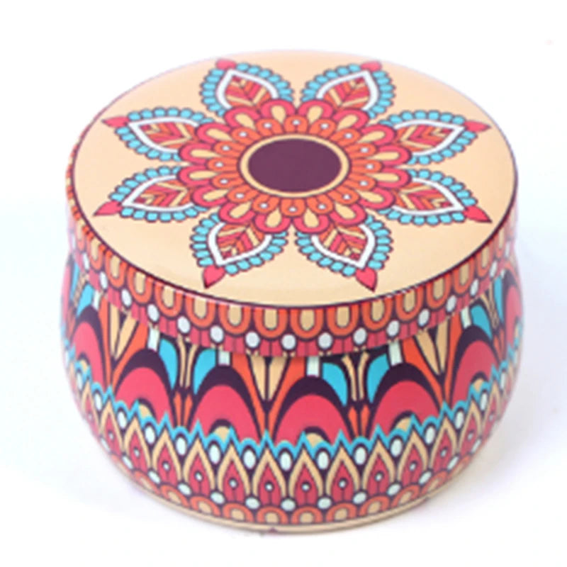 Classic Scented Candles With Candles Jar Vintage Tinplate Box Dried Flowers Fragrance Candle Box Home Decoration Wedding Gift