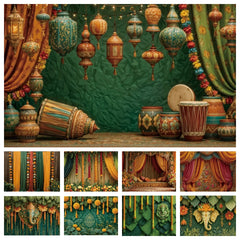 Indian Garlands Diwali Backgrounds Marigold Flowers Curtain Puja Ganpati Pooja Traditional Birthday Wedding Party Decor Backdrop