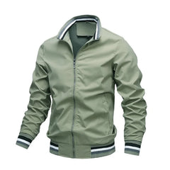Men's  Autumn and Winter Stand Casual Zipper Jacket Outdoor Sports Coat Windbreaker Jacket for Men Waterproof Bomber