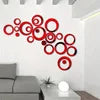 6/24PCS Acrylic Circle Mirror Wall Stickers Removable Round Dots Mirror Wall Decals DIY Home Decor Mirror Art