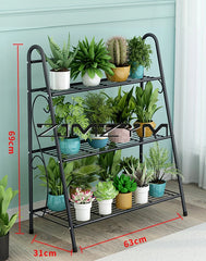 3-Tier Iron Plant Stand – Indoor Balcony Flower Pot Rack Home Decor