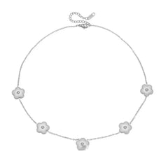 Plum Blossom Five-Leaf Clover Bracelet & Necklace – Y2K Style Jewelry