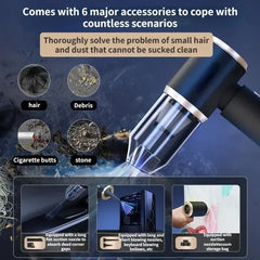 2026 New 4-in-1 Cordless Car Vacuum Cleaner 18000PA Strong Suction & Air Blower Handheld Wireless for Car Home Pet Hair Dust