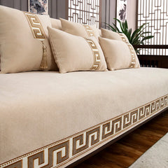 Luxury Embroidery Sofa Cover Protector Non-slip Wide Gold Side Couch Slipcover Four Season Universal Sofa Covers for Living Room