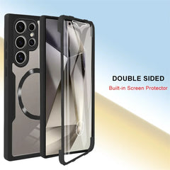 360° Full Shockproof Case for Samsung Galaxy S25 S24 S23 S22 S21 Ultra Plus FE Wireless Charging Transparent Cover