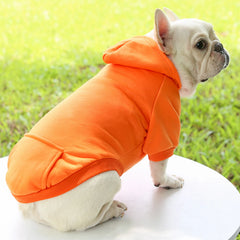 Fashion Dog Clothing Autumn And Winter Small Pet Clothes Thickening Warm Solid Color Two-Feet Hooded Wweater Casual Pet Shop Pet Clothing