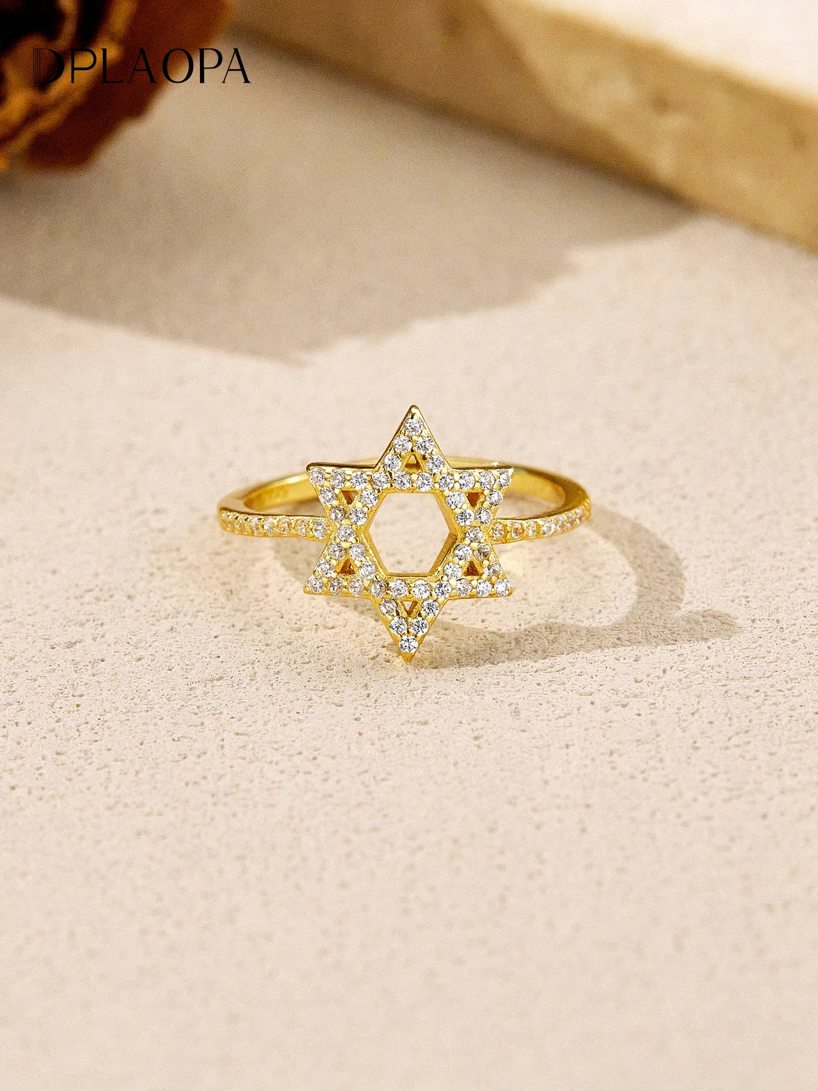 DPLAOPA 925 Sterling Silver Star of David Zircon CZ Engagement Ring 2025 New Luxury Classical Party Jewelry Gift for Women
