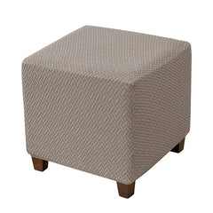 1PC Stretch Ottoman Slipcover Stool Cover T-shape Jacquard Elastic Square Sofa Footrest Covers for Living Room Office Home Decor