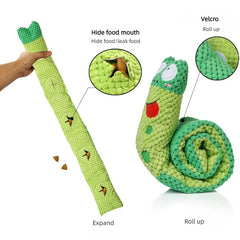 Dog Puzzle Feeder Interactive Toy Indestructible Plush Sound Squeak Puppy Toys For Resistant Foldable Snail Dogs Pet Supplies Pet Shop