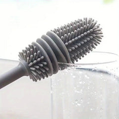Silicone Milk Bottle Brush Cup Scrubber Glass Cleaner Kitchen Tools, Kitchen Cleaning Long Handle Drink Bottle Glass Cup Cleaning Brush